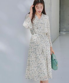 Tiaclasse 【洗える】プリントボウタイ柄ワンピース