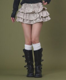 WEGO スタッズフリルティアードミニスカパン