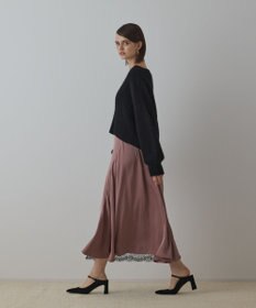 GRACE CONTINENTAL サテンレースニットワンピース