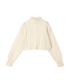 Green Parks ショート丈ケーブルニットプルオーバー