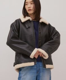 AMERICAN HOLIC ボアフェイクレザーブルゾン