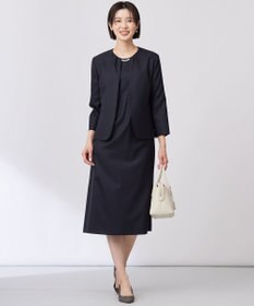 J.PRESS LADIES L 【洗える・UV加工・吸水速乾】OXIJEWELストレッチ ワンピース