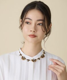 自由区 【カタログ掲載】ビジュー ネックレス ブラウン系
