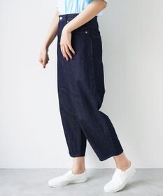 caqu FS linen barrel pants ふんわりリネンテーパードデニム