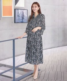 Tiaclasse 【洗える】プリントボウタイ柄ワンピース