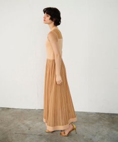 GRACE CONTINENTAL ラメシアープリーツニットワンピース