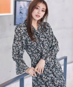 Tiaclasse 【洗える】プリントボウタイ柄ワンピース