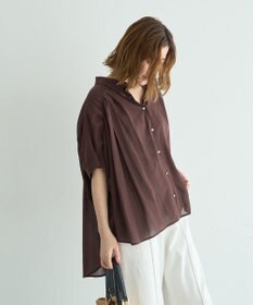 YECCA VECCA 【ドライタッチ】シアーバックギャザーシャツ