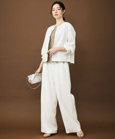 自由区 S 【セットアップ対応】リネンストレッチワイド パンツ