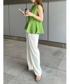 Green Parks AnriettMusee ノースリーブタックペプラムブラウス