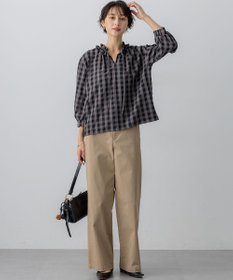 WEB&一部店舗限定】ブロックチェック フリル ブラウス / 23区 S