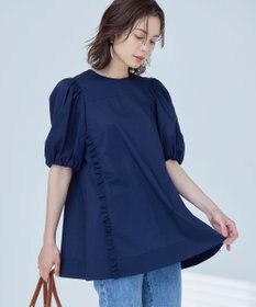 組曲 コットンローン ボリュームスリーブブラウス