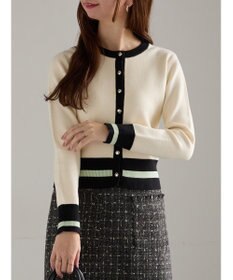 Te chichi バイカラークラシカルカーディガン