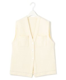 ICB L ブークレツイード ニットジレ