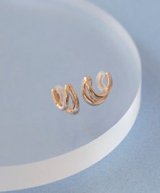 Phoebe 【金属アレルギー対応】【痛くないシリーズ】ダブルフープライトフィットイヤリング ローズゴールド