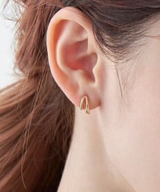 Phoebe 【金属アレルギー対応】【痛くないシリーズ】ダブルフープライトフィットイヤリング ローズゴールド