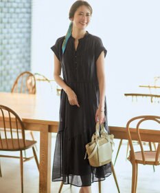 23区 【WEB&一部店舗限定】シアーワッシャー レース ワンピース グレー系
