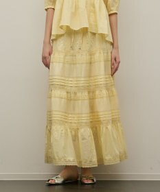 GRACE CONTINENTAL ピンタックティアードスカート