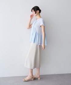 YECCA VECCA ペプラムシアーブラウス