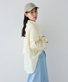 CRAFT STANDARD BOUTIQUE 【2点SET】スカーフ付きシアーストライプシャツ