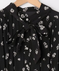 組曲 L ギャザーライトデシンボウタイ付き ワンピース