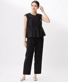 自由区 L シルクコットンローンフレンチスリーブ ブラウス