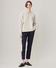 ICB 【洗える】コットンシェニール Vネックニット