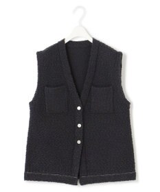 ICB L ブークレツイード ニットジレ