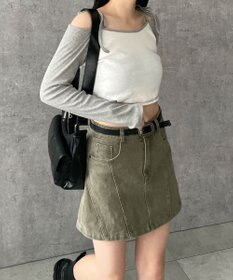 WEGO ベルトデニムスカート