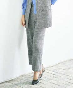 自由区 L 【17号サイズまで展開・カタログ掲載】ライトミックスツィードワイド パンツ