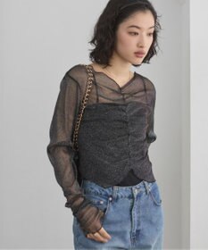 WEGO 【ANGIE VINTAGE】シャーリングラメシアートップス