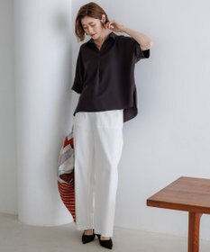 23区 S 【先行予約】ストレッチジョーゼット スキッパーネック ブラウス