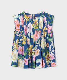 GRACE CONTINENTAL フラワープリントタックブラウス