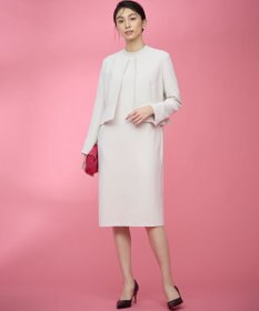 組曲 L 【WEB限定・KUMIKYOKU NAVY】コンフォータブルドレープ ノーカラージャケット