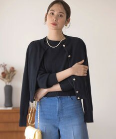 組曲 L 【アンサンブル対応可】ピュアカシミヤ ビジューカーディガン