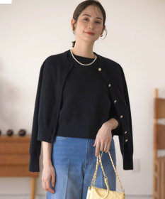 アンサンブル対応可】ピュアカシミヤ ビジューカーディガン / 組曲 S