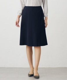 J.PRESS LADIES L 【洗える】T/Rアルガンシルク フレア スカート ネイビー系