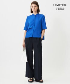 ICB L 【WEB限定・接触冷感・速乾・洗える】シルキーツイル 半袖クロップドシャツ