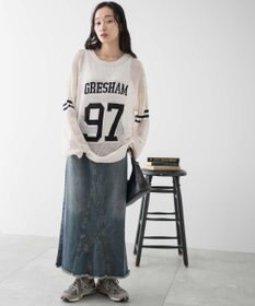 WEGO ロゴメッシュジャガードニット