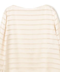 BEIGE， HAUYNITE / ボーダーシアー ボートネックブラウス