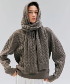 BEIGE， 【洗える】SEDONA / ウールカシミヤケーブルストール