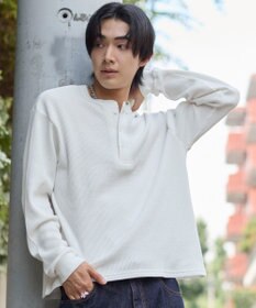 WEGO ワッフルヘンリーネックT(LS)