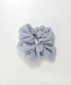 Phoebe メタルグリッターシュシュ　ライトグレー