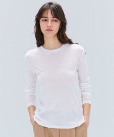 BEIGE， 【洗える】SORE / シアーコットンクルーネックカットソー White