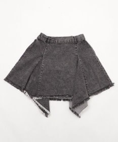 WEGO 【ウエストゴム】イレヘムデニムミニスカート