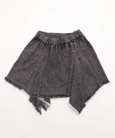 WEGO 【ウエストゴム】イレヘムデニムミニスカート