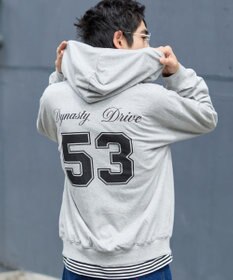 WEGO 【ユニセックスITEM/MLサイズ展開】ナンバリングカットZIPパーカー