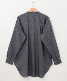 SHARE PARK MENS 【UVカット・撥水・ストレッチ】イージーデニムノーカラーシャツ