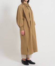 muuc 〈多彩な着方が叶う〉〈衿立て＆衿折り〉〈遠州織物の工場で織られた上質なコットン生地〉リボン紐付き多様衿 シャツワンピース