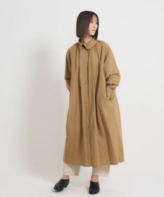 muuc 〈多彩な着方が叶う〉〈衿立て＆衿折り〉〈遠州織物の工場で織られた上質なコットン生地〉リボン紐付き多様衿 シャツワンピース